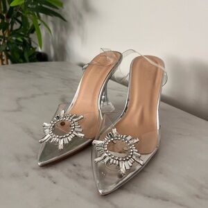 Catherine Malandrino Clear Bejewelled Heels